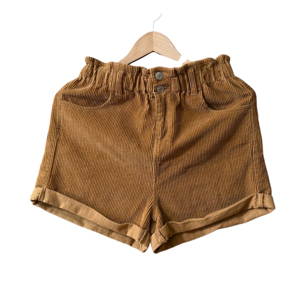 Signature 8 Corduroy Paperbag Shorts Size M Camel High Rise Pitaya NWT